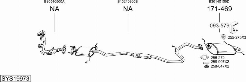 Bosal SYS19973 - Система випуску ОГ autocars.com.ua