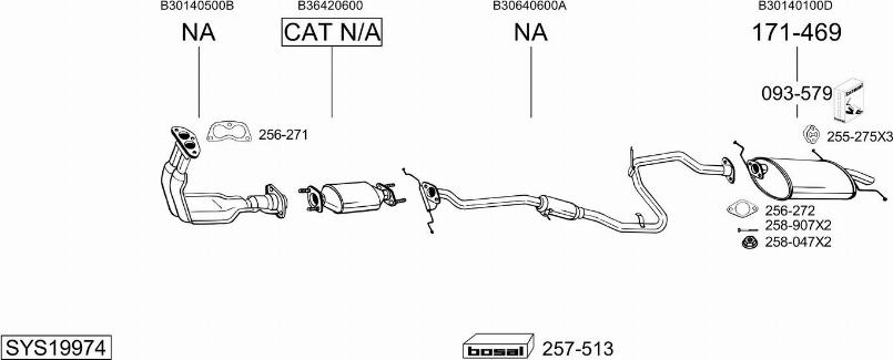 Bosal SYS19974 - Система випуску ОГ autocars.com.ua