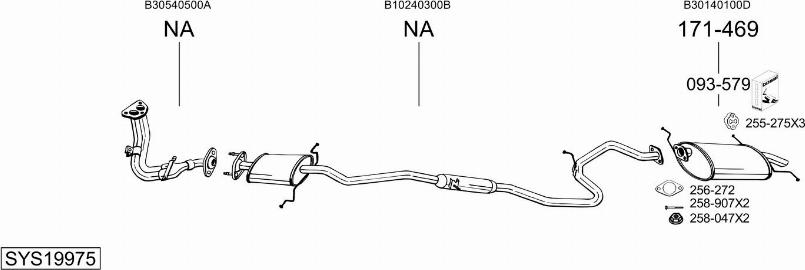 Bosal SYS19975 - Система випуску ОГ autocars.com.ua