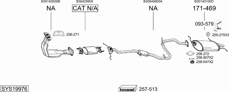 Bosal SYS19976 - Система випуску ОГ autocars.com.ua