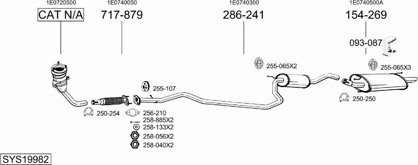 Bosal SYS19982 - Система випуску ОГ autocars.com.ua