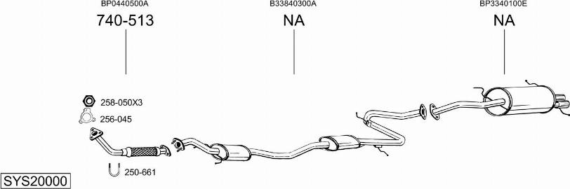 Bosal SYS20000 - Система випуску ОГ autocars.com.ua