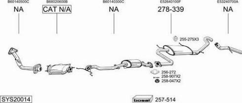 Bosal SYS20014 - Система випуску ОГ autocars.com.ua