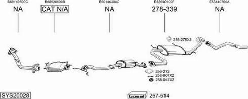 Bosal SYS20028 - Система випуску ОГ autocars.com.ua