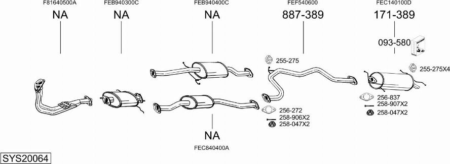 Bosal SYS20064 - Система випуску ОГ autocars.com.ua