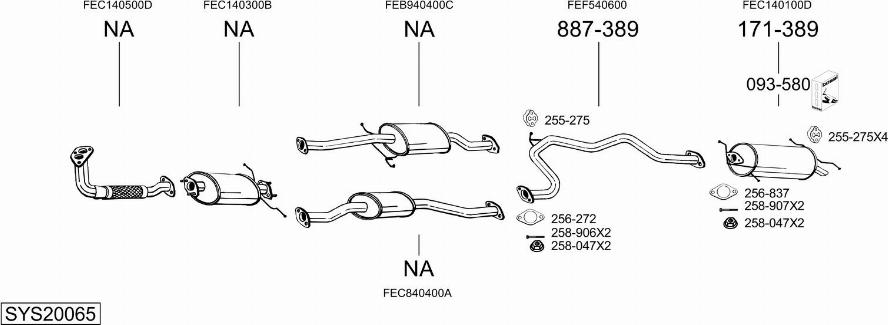 Bosal SYS20065 - Система випуску ОГ autocars.com.ua