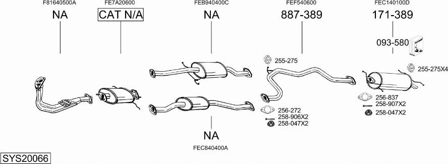 Bosal SYS20066 - Система випуску ОГ autocars.com.ua