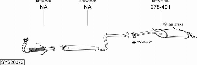 Bosal SYS20073 - Система випуску ОГ autocars.com.ua