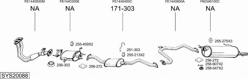 Bosal SYS20088 - Система випуску ОГ autocars.com.ua