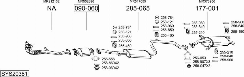 Bosal SYS20381 - Система випуску ОГ autocars.com.ua