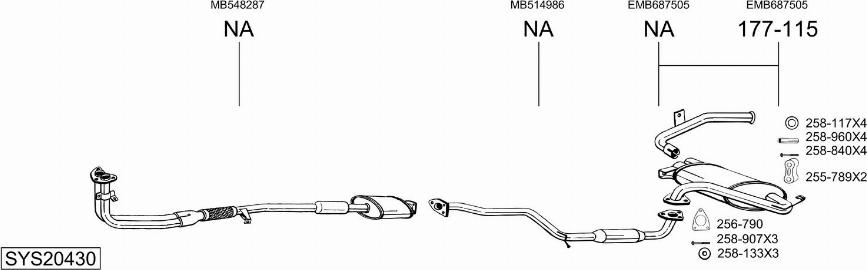 Bosal SYS20430 - Система випуску ОГ autocars.com.ua