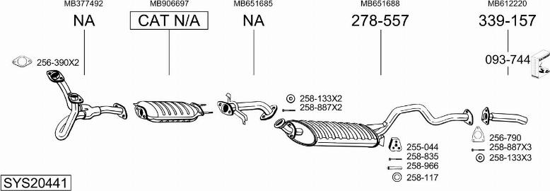 Bosal SYS20441 - Система випуску ОГ autocars.com.ua