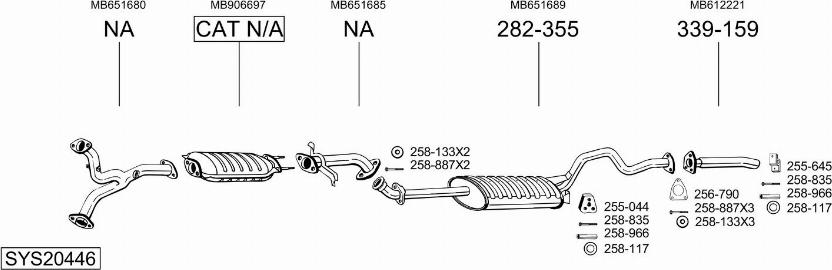 Bosal SYS20446 - Система випуску ОГ autocars.com.ua