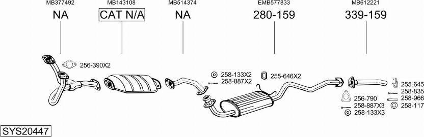 Bosal SYS20447 - Система випуску ОГ autocars.com.ua