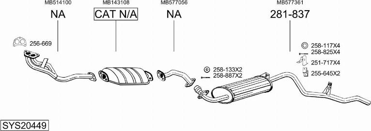 Bosal SYS20449 - Система випуску ОГ autocars.com.ua