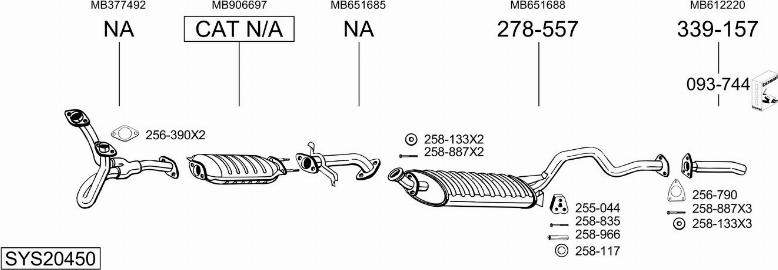 Bosal SYS20450 - Система випуску ОГ autocars.com.ua