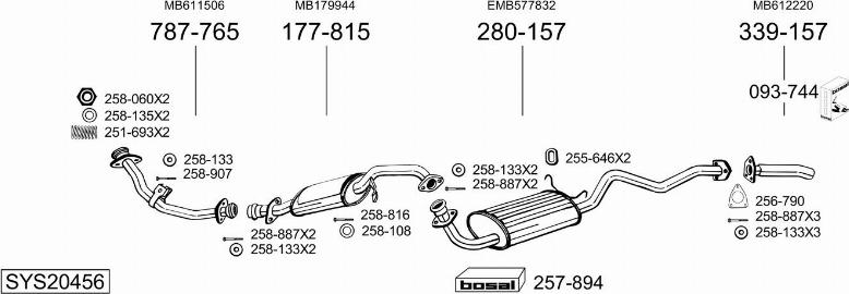 Bosal SYS20456 - Система випуску ОГ autocars.com.ua