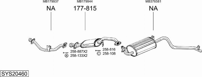 Bosal SYS20460 - Система випуску ОГ autocars.com.ua