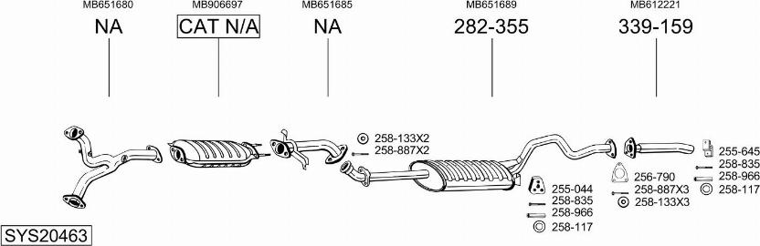 Bosal SYS20463 - Система випуску ОГ autocars.com.ua