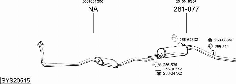 Bosal SYS20515 - Система випуску ОГ autocars.com.ua