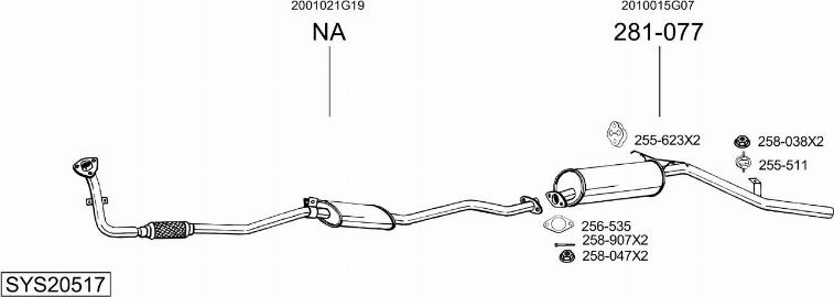 Bosal SYS20517 - Система випуску ОГ autocars.com.ua