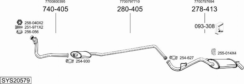 Bosal SYS20579 - Система випуску ОГ autocars.com.ua