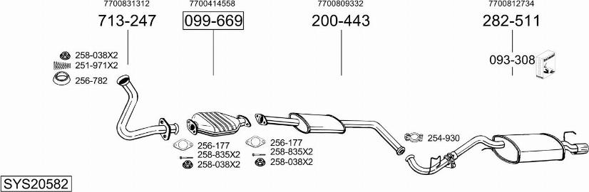 Bosal SYS20582 - Система випуску ОГ autocars.com.ua