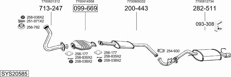 Bosal SYS20585 - Система випуску ОГ autocars.com.ua