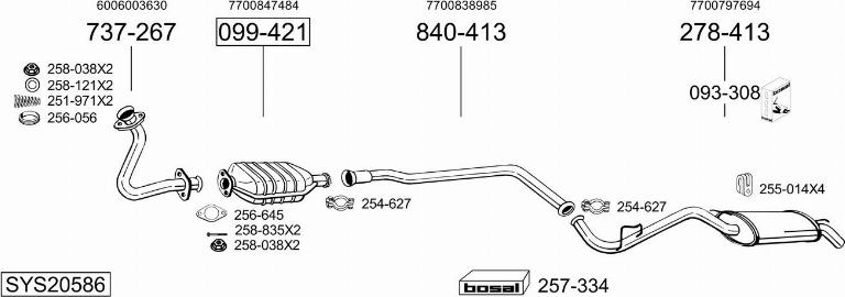 Bosal SYS20586 - Система випуску ОГ autocars.com.ua