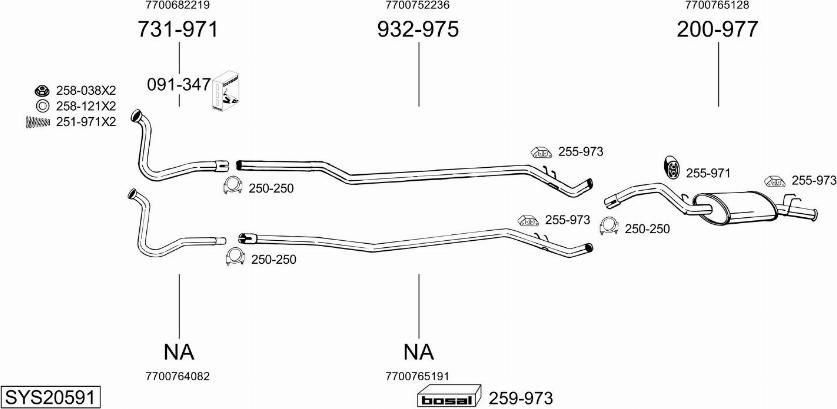 Bosal SYS20591 - Система випуску ОГ autocars.com.ua