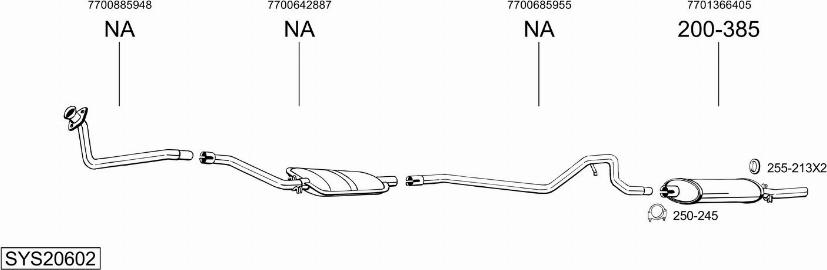 Bosal SYS20602 - Система випуску ОГ autocars.com.ua