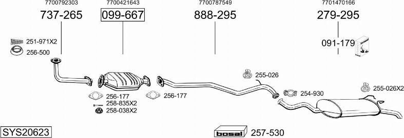 Bosal SYS20623 - Система випуску ОГ autocars.com.ua