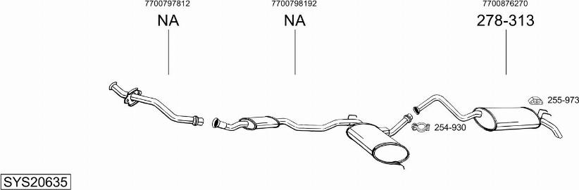 Bosal SYS20635 - Система випуску ОГ autocars.com.ua