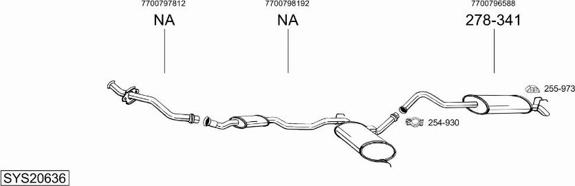 Bosal SYS20636 - Система випуску ОГ autocars.com.ua