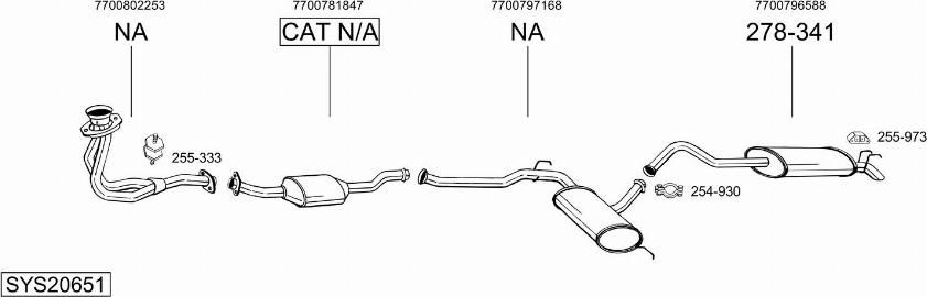 Bosal SYS20651 - Система випуску ОГ autocars.com.ua