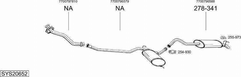 Bosal SYS20652 - Система випуску ОГ autocars.com.ua