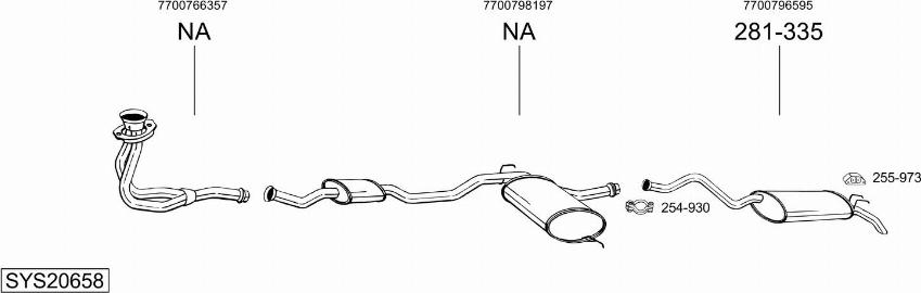 Bosal SYS20658 - Система випуску ОГ autocars.com.ua