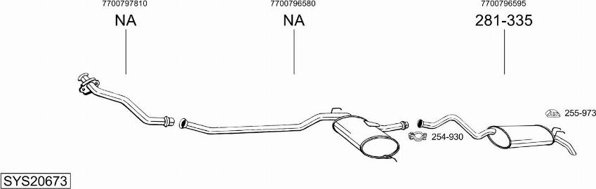 Bosal SYS20673 - Система випуску ОГ autocars.com.ua
