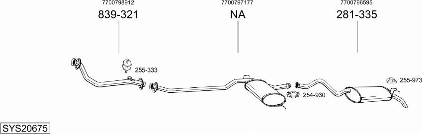 Bosal SYS20675 - Система випуску ОГ autocars.com.ua