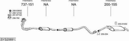 Bosal SYS20691 - Система випуску ОГ autocars.com.ua