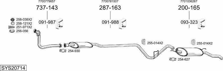 Bosal SYS20714 - Система випуску ОГ autocars.com.ua