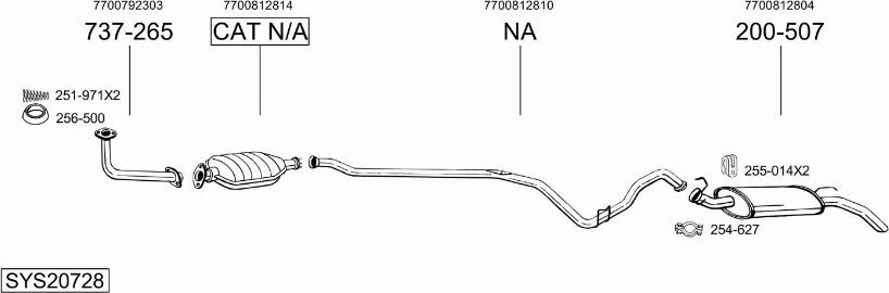 Bosal SYS20728 - Система випуску ОГ autocars.com.ua