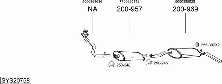 Bosal SYS20758 - Система випуску ОГ autocars.com.ua