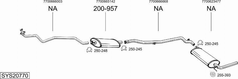 Bosal SYS20770 - Система випуску ОГ autocars.com.ua