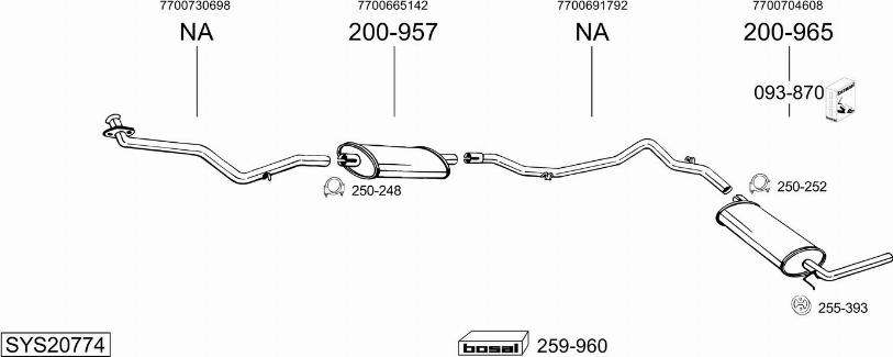 Bosal SYS20774 - Система випуску ОГ autocars.com.ua