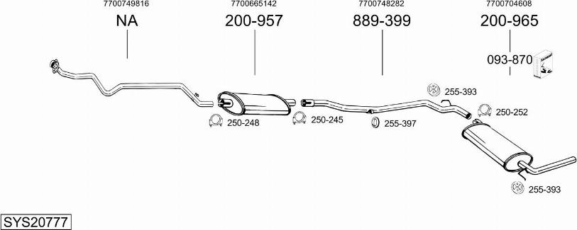 Bosal SYS20777 - Система випуску ОГ autocars.com.ua