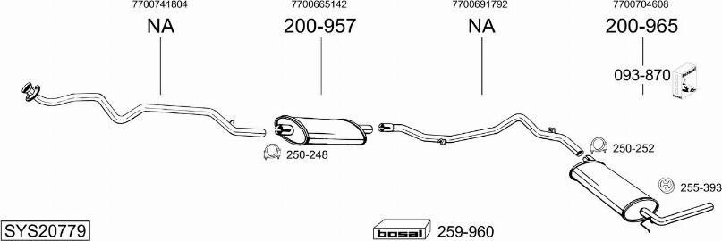 Bosal SYS20779 - Система випуску ОГ autocars.com.ua