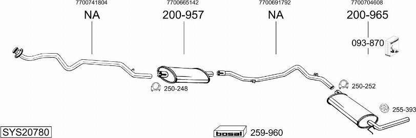 Bosal SYS20780 - Система випуску ОГ autocars.com.ua