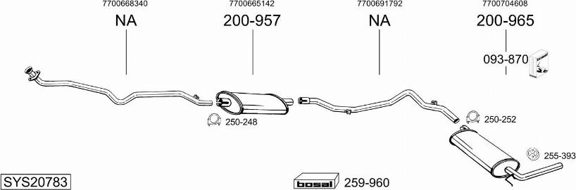 Bosal SYS20783 - Система випуску ОГ autocars.com.ua