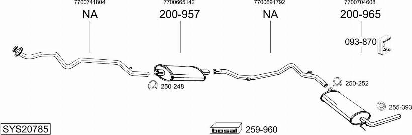 Bosal SYS20785 - Система випуску ОГ autocars.com.ua